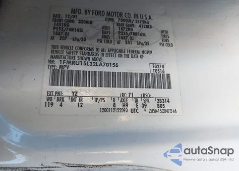 2002 Ford Expedition Xlt from USA, damaged, VIN 1FMRU15L32LA70156